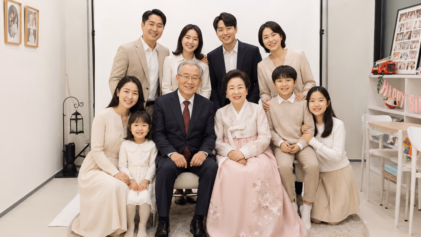 더비앙송도 가족 원판 사진 촬영